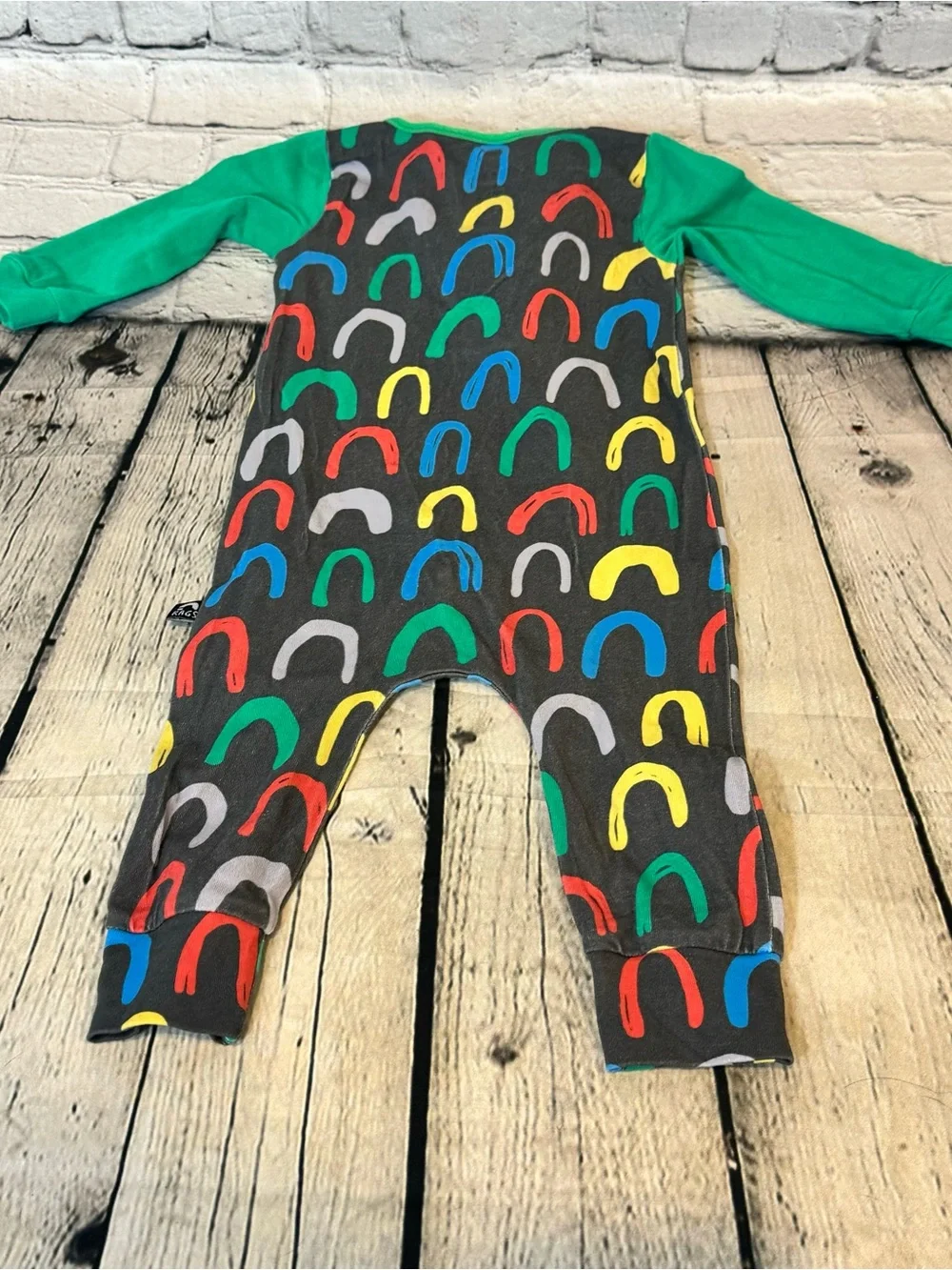 Rags to Raches Rainbow Pattern Baby Romper